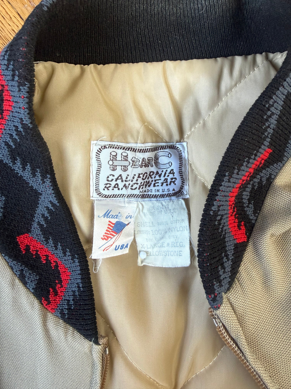 1970'S BEIGE ‘YELLOWSTONE’ AZTEC BOMBER L/XL