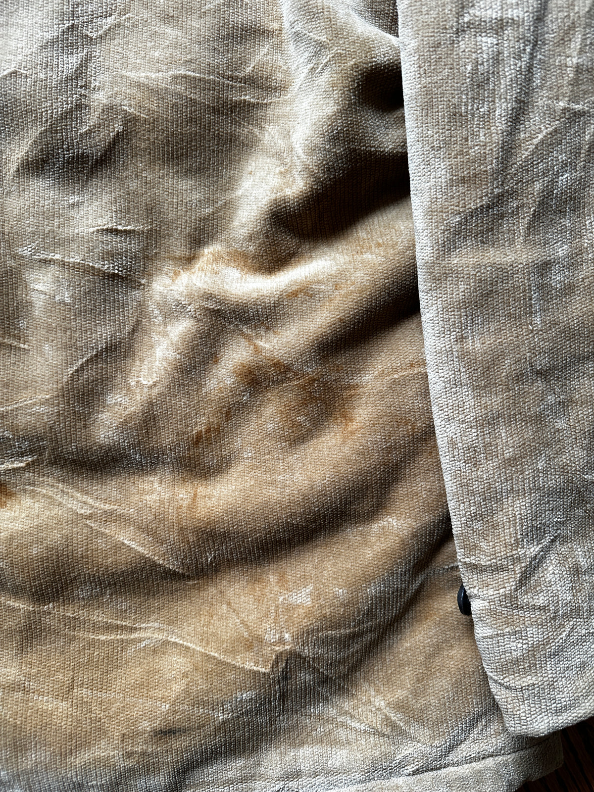 1960'S BEIGE CORDUROY SHERPA LINED L/XL