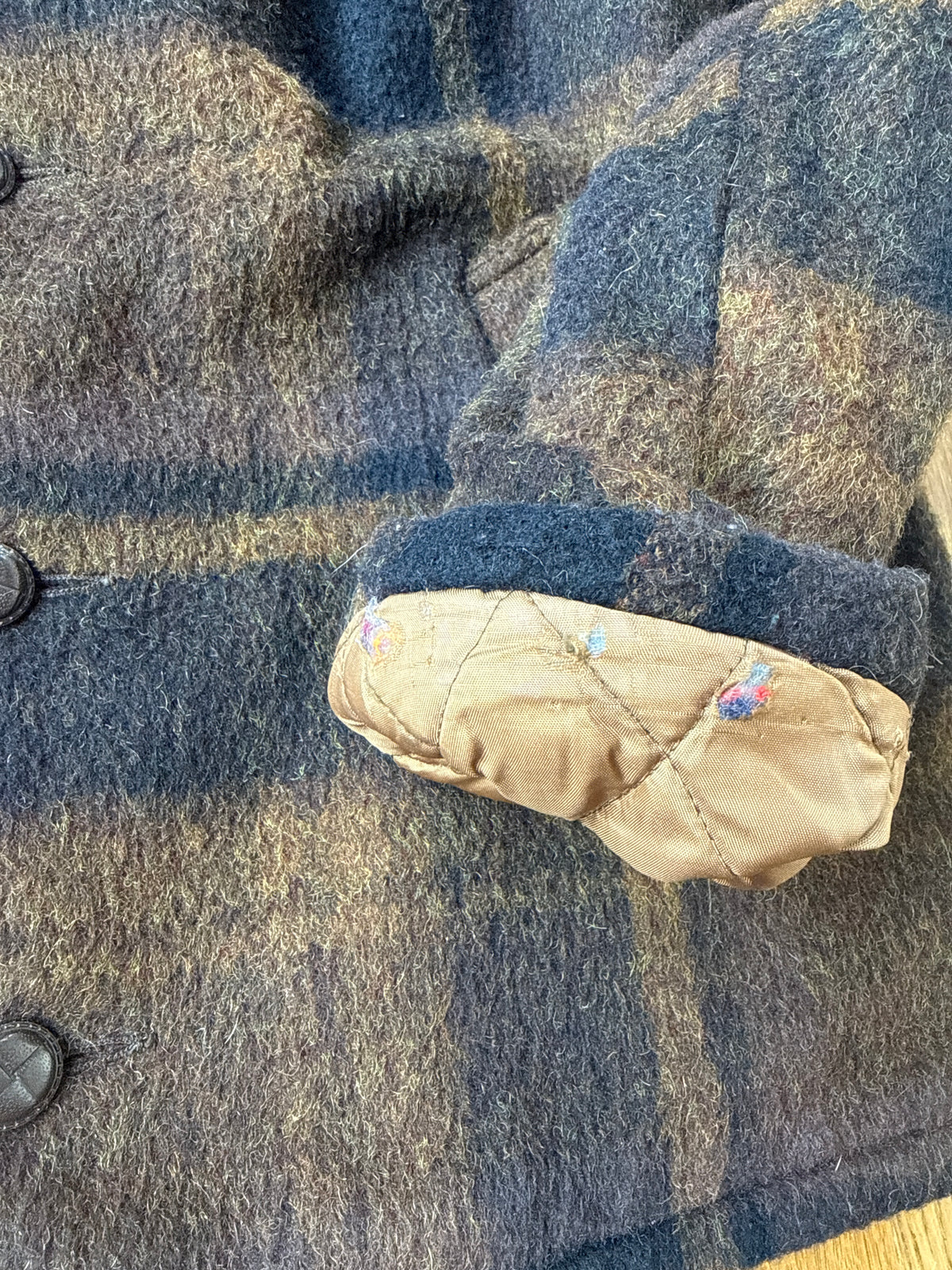 1950/60's BROWN PLAID SHERPA LINED RANCH COAT - MEDIUM