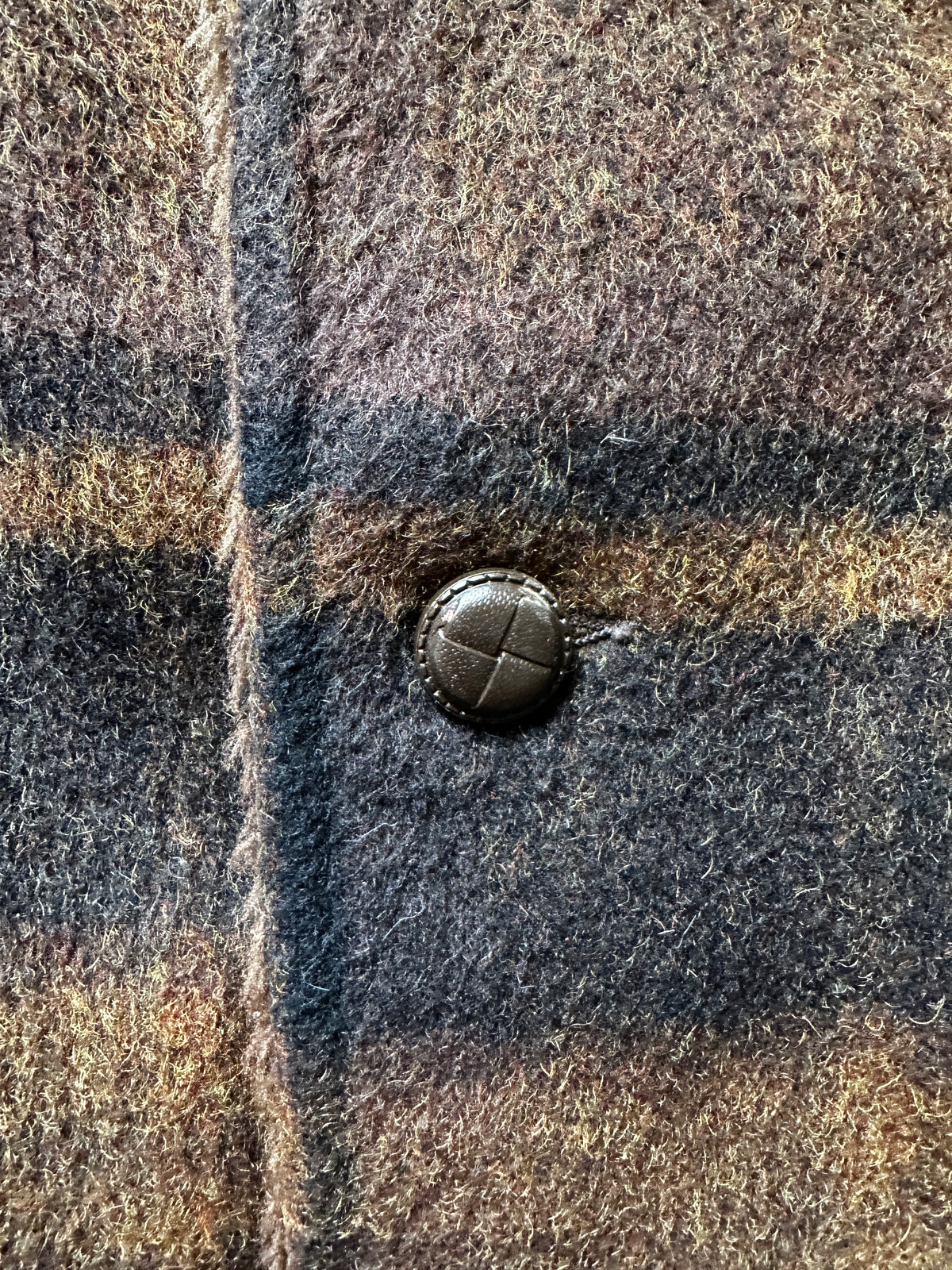 1950/60's BROWN PLAID SHERPA LINED RANCH COAT - MEDIUM