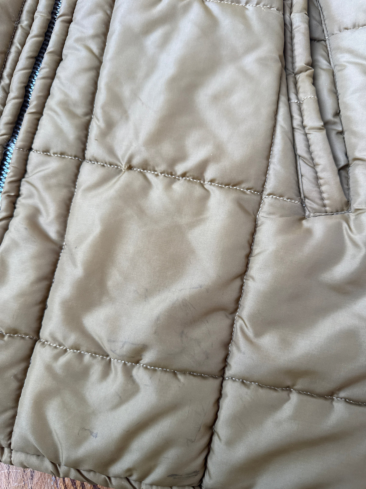 1960'S OLIVE WESTERN POLAR QUILT JACKET XL