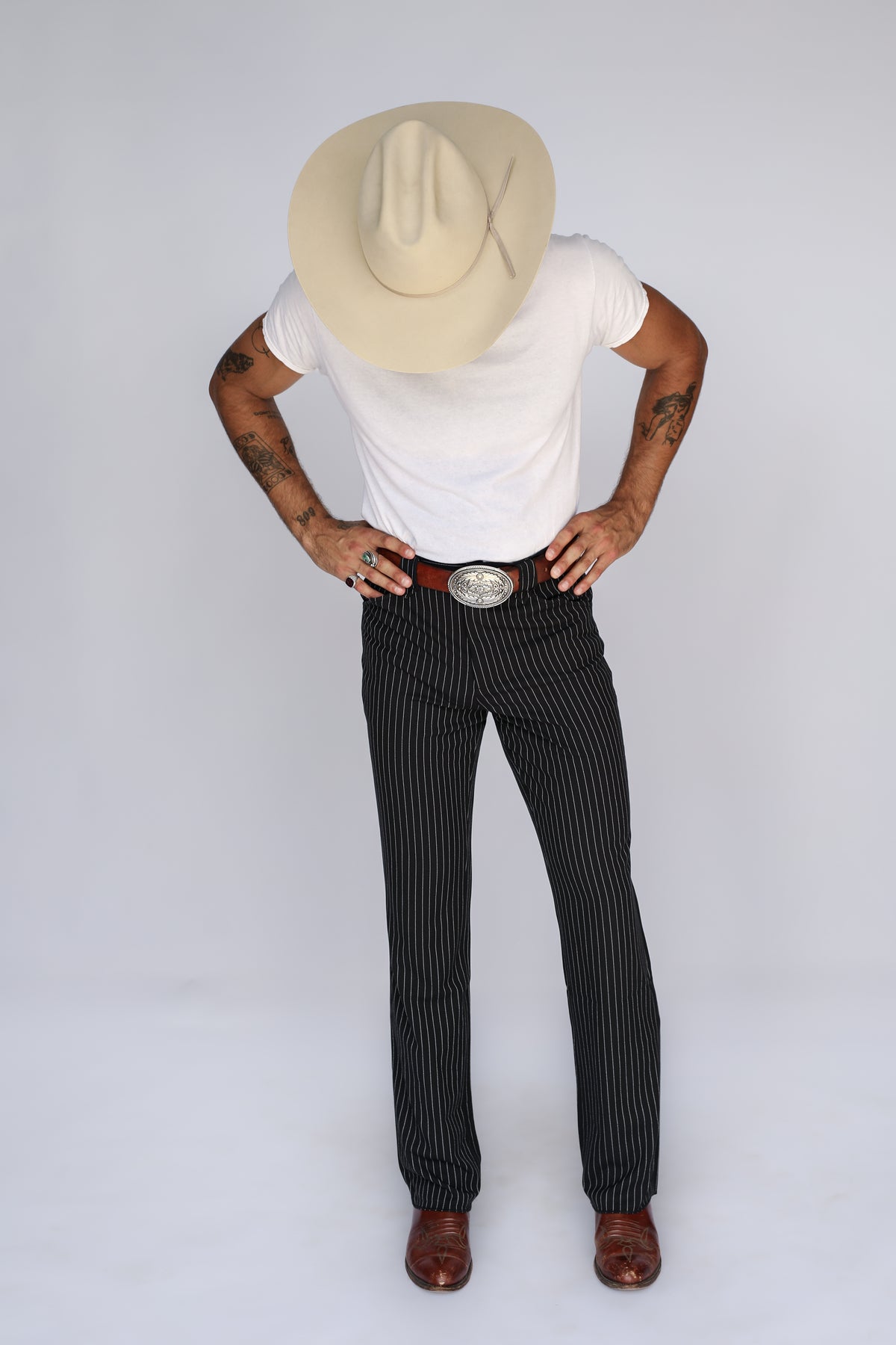 Bakersfield Pin Stripe Suit Black