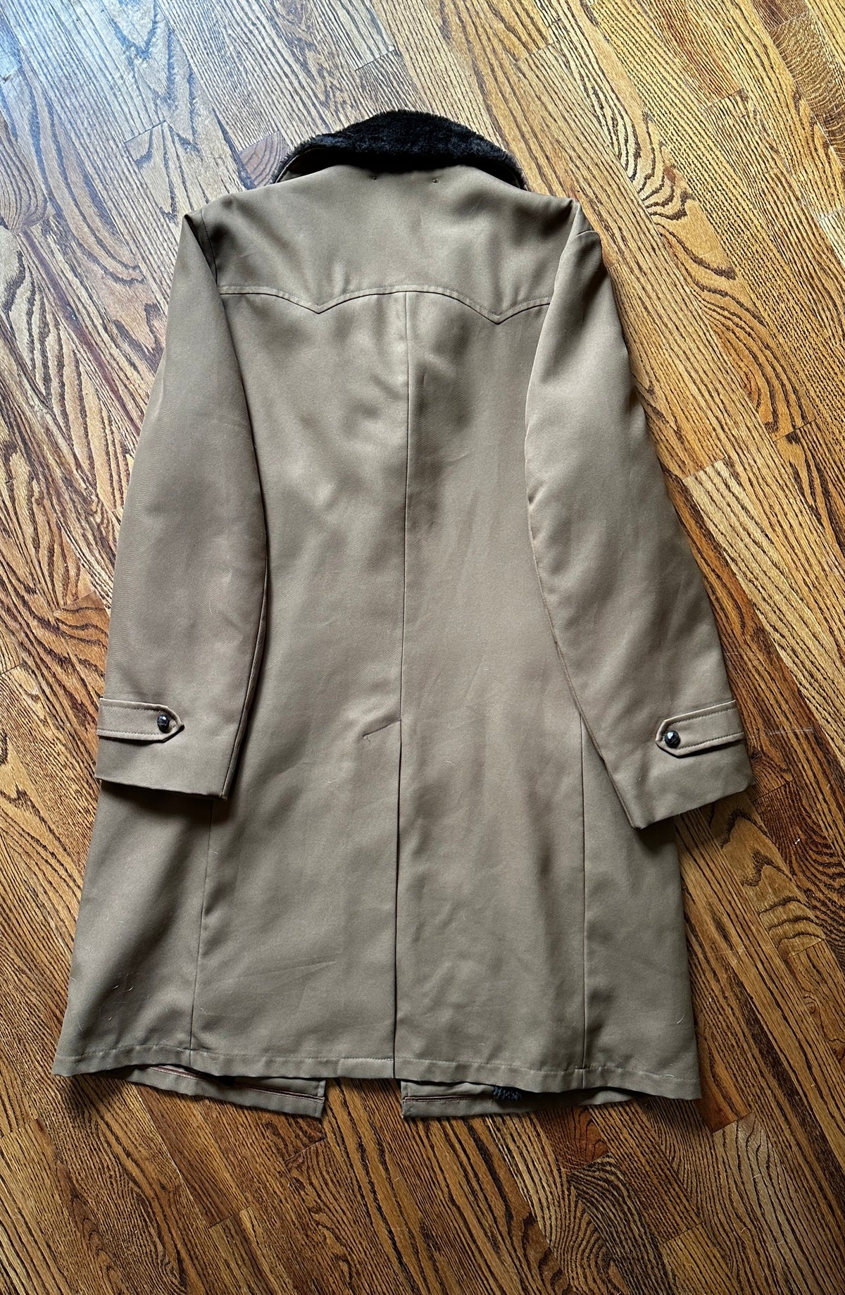 1960/70’S MENS LONG SHEARLING COLLAR OVER COAT - LARGE
