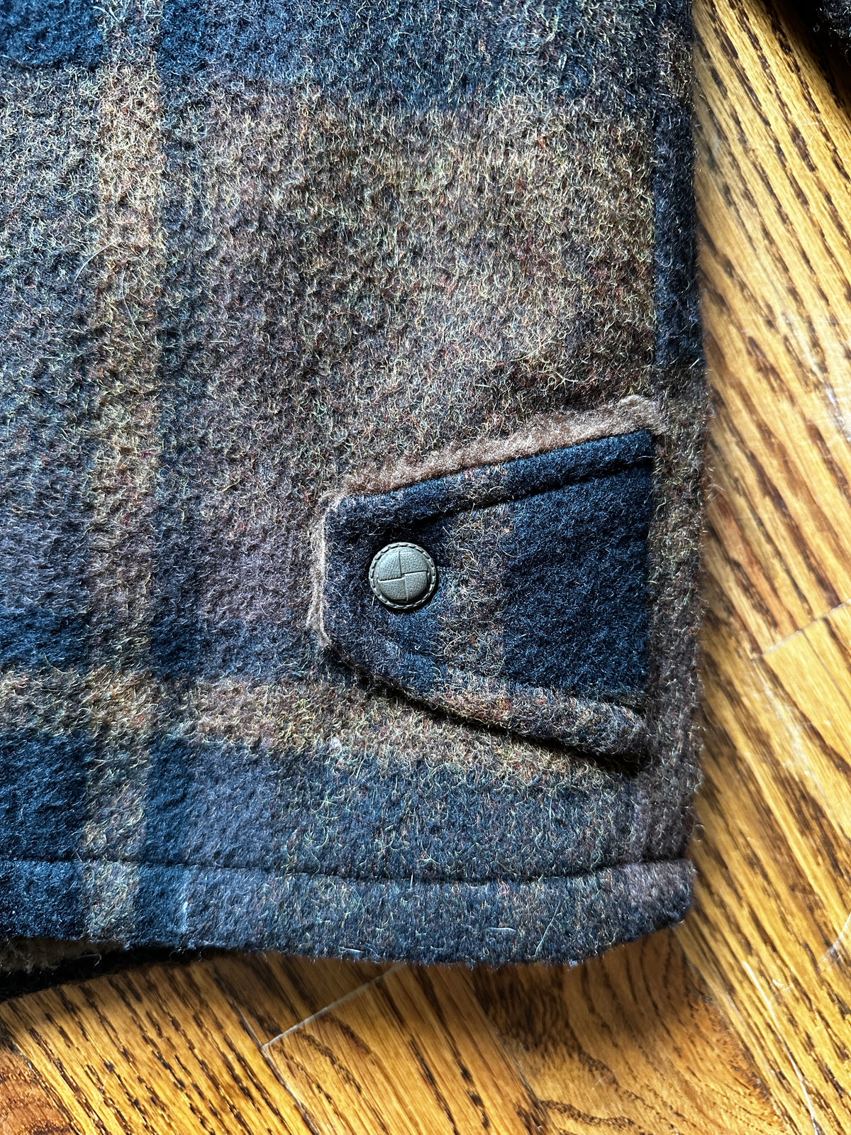 1950/60's BROWN PLAID SHERPA LINED RANCH COAT - MEDIUM