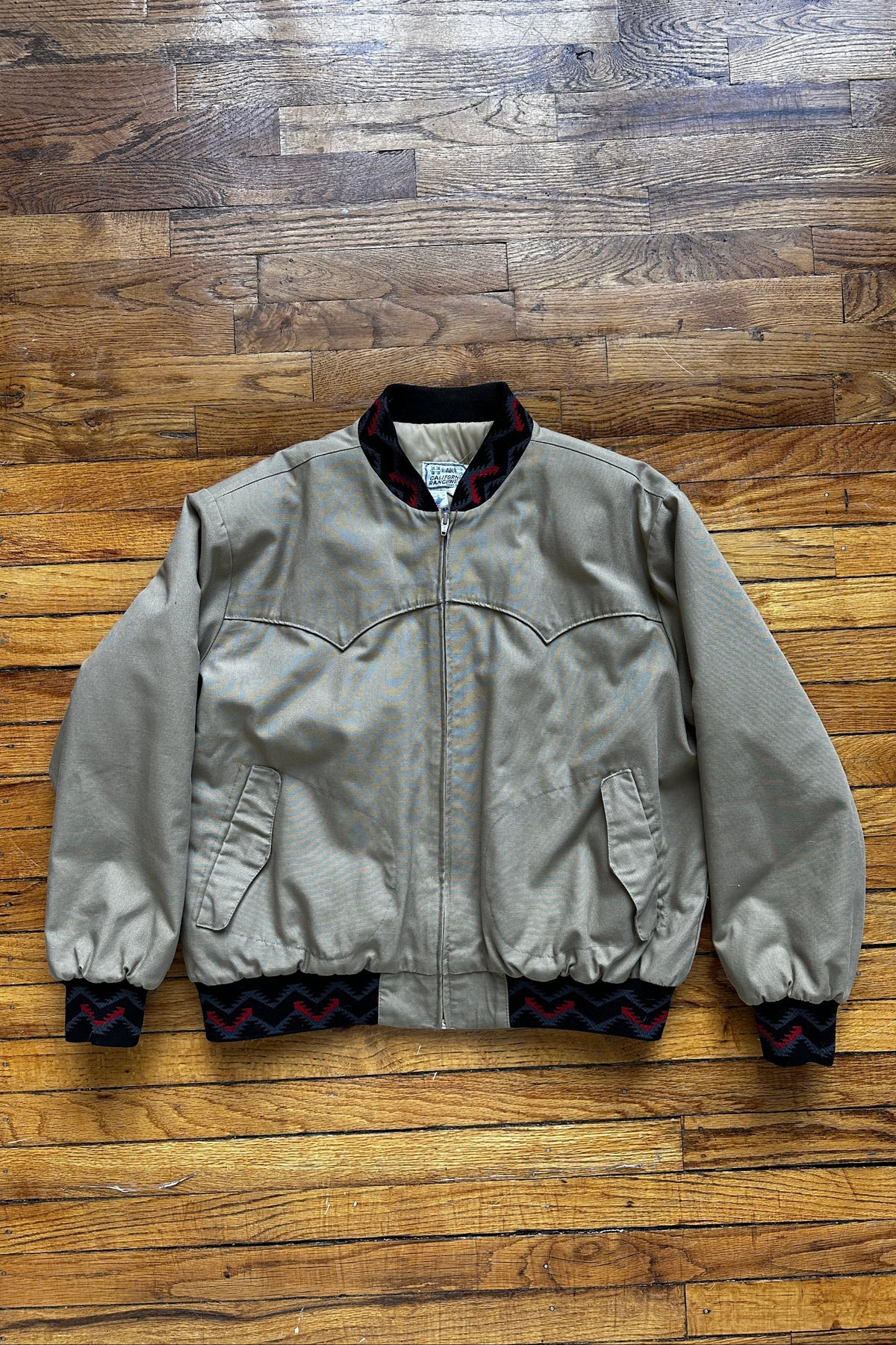 1970'S BEIGE ‘YELLOWSTONE’ AZTEC BOMBER L/XL