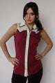 Atlanta Women's Shirt Wine and Off White