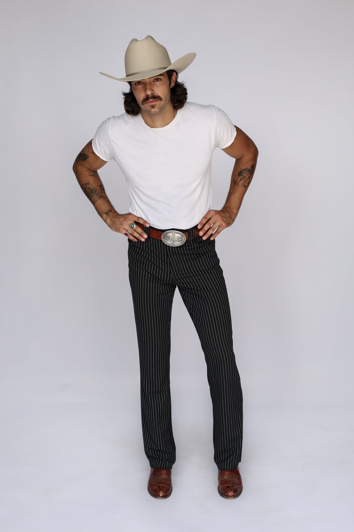 Bakersfield Pin Stripe Suit Black