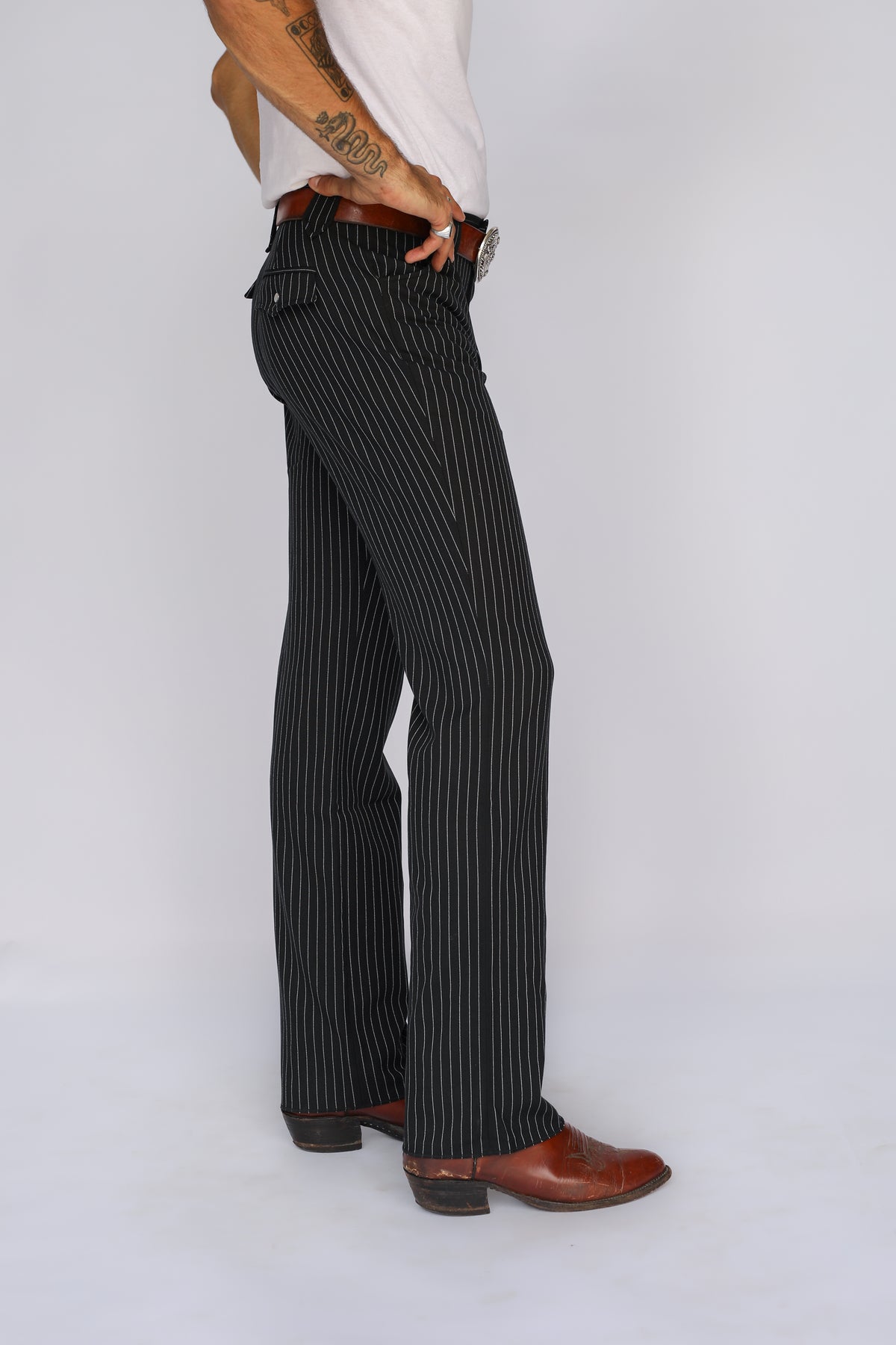 Bakersfield Pin Stripe Suit Black